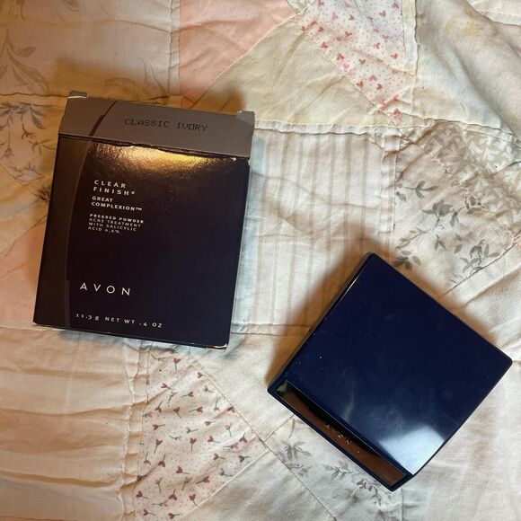 avon clear finish great complexion acne treatment pressed powder 2001 nib - Picture 3 of 7